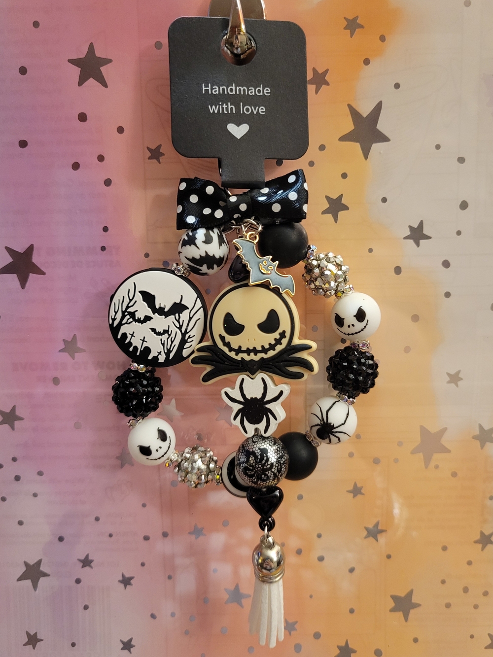 Bag Charm Purse Charm Keychain- Jack Skellington Custom Handmade